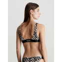 Dámská plavková podprsenka KWKW02489 0GM vzor leopard - Calvin Klein