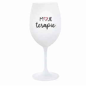 MOJE TERAPIE - bílá  sklenice na víno 350 ml