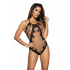 Dámské průhledné sexy body V-8910 Černá s béžovou - Axami