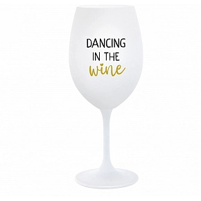 DANCING IN THE WINE - bílá  sklenice na víno 350 ml