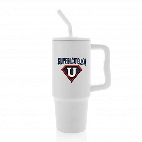 SUPERUČITELKA (ZNAK) - bílý cestovní termohrnek 900 ml SUPERUČITELKA (ZNAK) - bílý cestovní termohrnek 900 ml