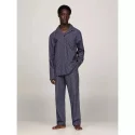 Pánské pyžamové kalhoty UM0UM02993 02E tm. modré s potiskem - Tommy Hilfiger