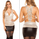 Sexy Partytop s výšivkou  - KouCla