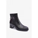 Dámské kotníkové boty s nízkým podpatkem JC101P Černá - Seastar