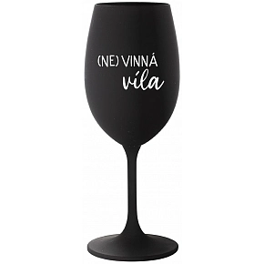 (NE)VINNÁ VÍLA - černá sklenice na víno 350 ml