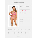 Smyslný set Nudelia top & panties neon pink - Obsessive