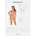 Smyslný set Nudelia top & panties neon pink - Obsessive