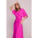 Dámské šaty se zavinovacím vzorem S406 Tmavě růžová - Stylove
