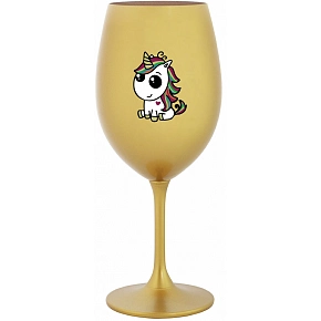 DUHOVÝ JEDNOROŽEC - zlatý pohár na víno 350 ml
