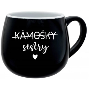 KÁMOŠKY SESTRY - černý keramický hrníček 300 ml