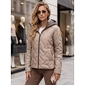 Dámská přechodová bunda s kapucí TY5774 sv.hnědá - FashionStreet 