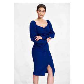 Dámské koktejlové šaty M871 modré - Figl