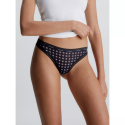Dámská tanga 000QD3763E FTU černé se vzorem - Calvin Klein