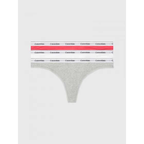 Dámská tanga 3Pack 000QD5209E NP4 vícebarevné - Calvin Klein