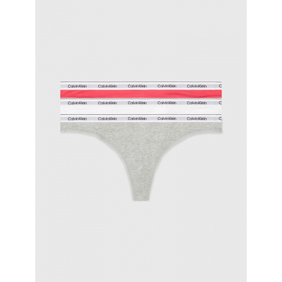 Dámská tanga 3Pack 000QD5209E NP4 vícebarevné - Calvin Klein