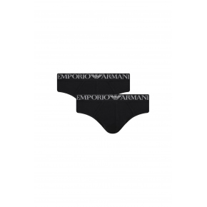 Pánské slipy 2Pack 112079 4R502 07320 černé - Emporio Armani
