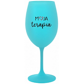 MOJA TERAPIA - tyrkysový pohár na víno 350 ml