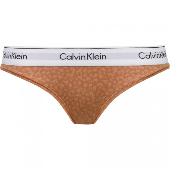 Dámské kalhotky F3787E 796 hnědá/vzor - Calvin Klein