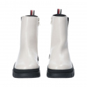 Dámské kotníkové boty T3A5-33058-1355101-101 Ecru s černou - Tommy Hilfiger