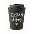HRNEK ZŮSTAŇ STEJNÝ - černý termohrnek 300 ml
