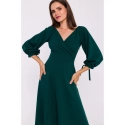Šaty s rozšířenými rukávy S383 zelené - Stylove