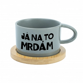 JÁ NA TO MRDÁM - šedý hrníček makronka 200 ml