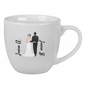 Personalizovaný keramický hrníček 400 ml se svatebním párem Personalizovaný keramický hrníček 400 ml se svatebním párem