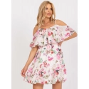 Dámské šaty TW SK BI 1100.45 světle béžová s květy - FPrice