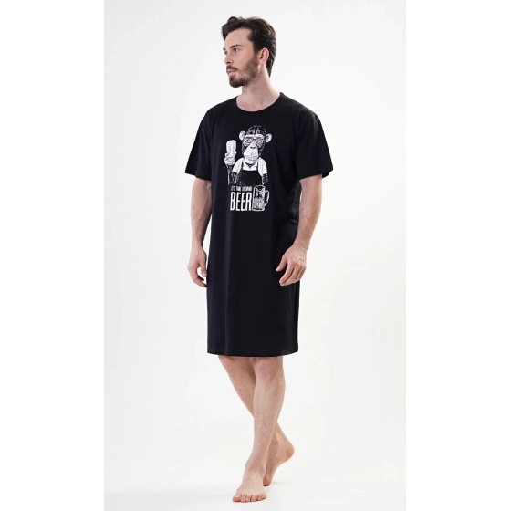 Pánská noční košile s krátkým rukávem Opice - Vienetta