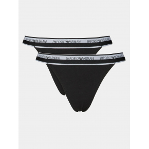 Dámská tanga 2Pack 164522 4R227 00020 černá - Emporio Armani