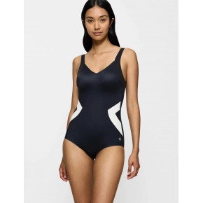 Dámské jednodílné plavky Summer Allure OP černá/bílá - Triumph