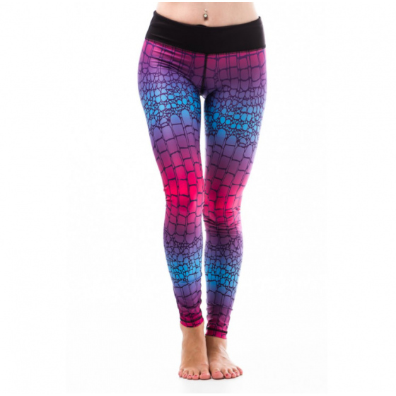 Dámské fitness legíny Six Deuce Alligator - růžová/modrá/fialová - Litex