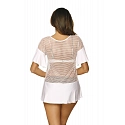 Plážová tunika M-460 Claire bílo-béžová - Marko