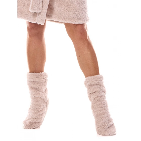 Dámské teplé ponožky 2407 Pudr růžová - L&L