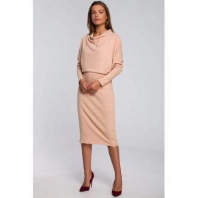 Dámské pletené šaty S245 Béžová - Stylove