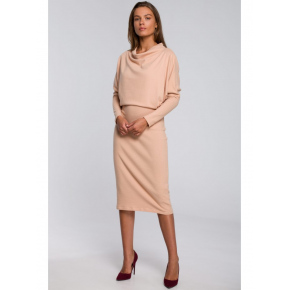 Dámské pletené šaty S245 Béžová - Stylove