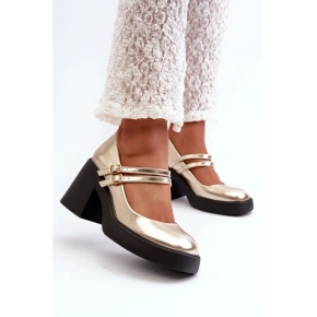 Dámské lodičky na podpatku M381 zlaté - Step in style Dámské lodičky na podpatku M381 zlaté - Step in style