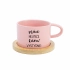 PRÁCE NEUTEČE, KÁVA VYSTYDNE! - růžový hrníček makronka 200 ml