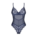 Dámské body Nightly Blue Crotchless Teddy tm. modré - Obsessive
