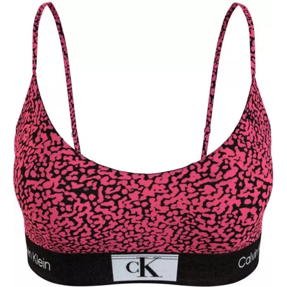 Dámská podprsenka 000QF7216E GNI tm. růžová se vzorem - Calvin Klein