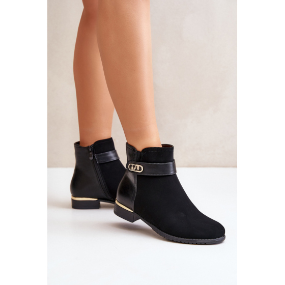 Dámské kotníčkové boty K-99213 černé - Step in style