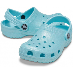 Junior dětské žabky Classic Glitter Clog Jr 205441 4O9 Tyrkysová - Crocs