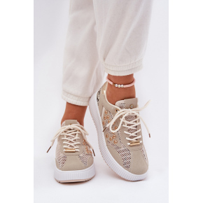 Dámská sportovní obuv YY-157 / 209465 Béžová s bílou - Step in style