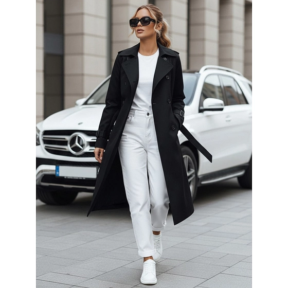 Dámský dvouřadový kabát TY5437 černý - FashionStreet 