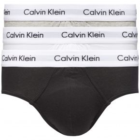 Pánské slipy 3 Pack  0000U2661G 998 černá/bílá/šedá - Calvin Klein