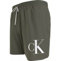 Pánské plavky MEDIUM DRAWSTRING KM0KM01003 LDY olivově zelené - Calvin Klein