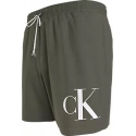 Pánské plavky MEDIUM DRAWSTRING KM0KM01003 LDY olivově zelené - Calvin Klein