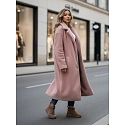 Dámský zimní kabát chlupáč dlouhý NY0751z růžový - FashionStreet