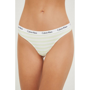 Dámská tanga D1617E 5XE bílá/žlutá - Calvin Klein