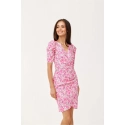 Dámské společenské šaty SUK0367-E46-46 růžovo/bílé - Roco Fashion